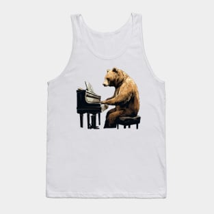 Grizzly Bear playing piano Tank Top